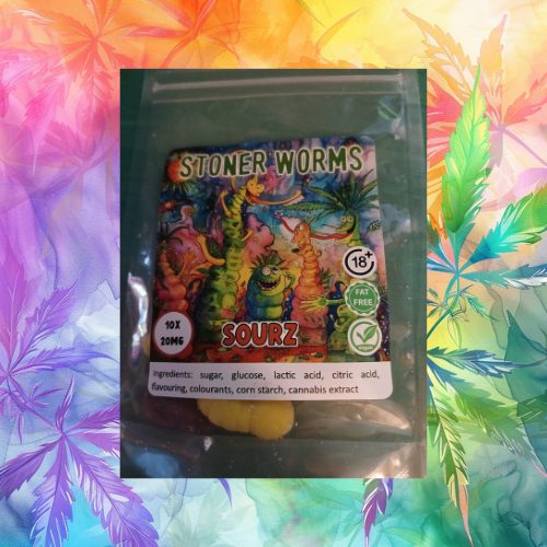 Vegan Gummies - Stoner Sour Worms 200mg (10x20mg)