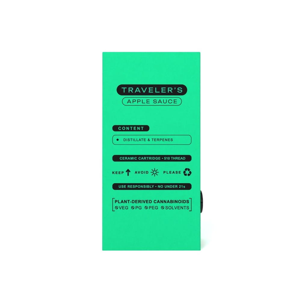 Traveler’s® Ceramic Vape Cartridges 1ml - Apple Sauce (Hybrid)