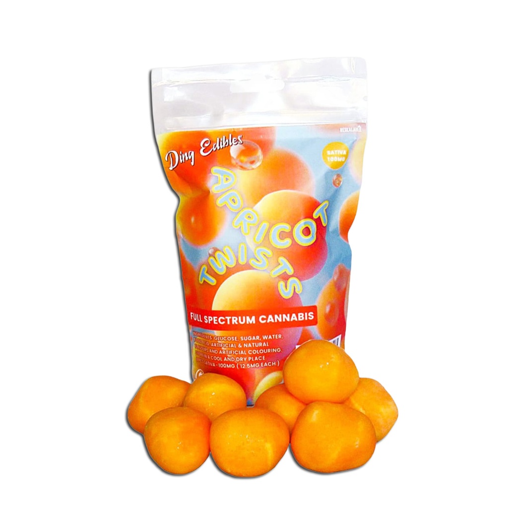 Gummies - Apricot Twists 100mg (10x10mg) - Sativa